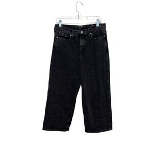 NWT Banana Republic Black Denim Wide-Leg Cropped Jeans Womens Size 30